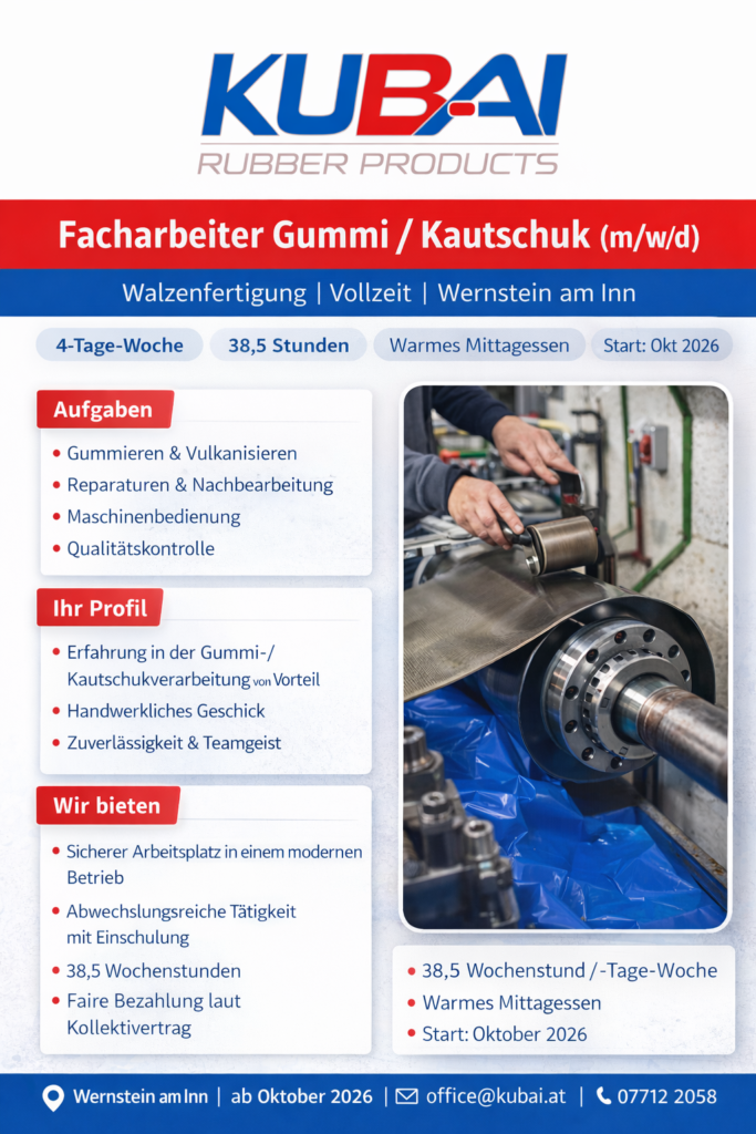 Stelleninserat Facharbeiter Gummi